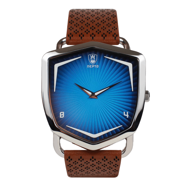 Blue Ocean - Cuir Marron Piqué