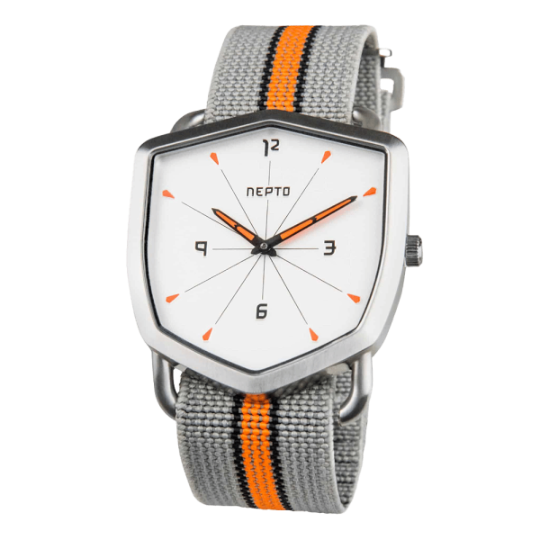 White Revsero Limited Edition - Nato Nylon Gris/Orange