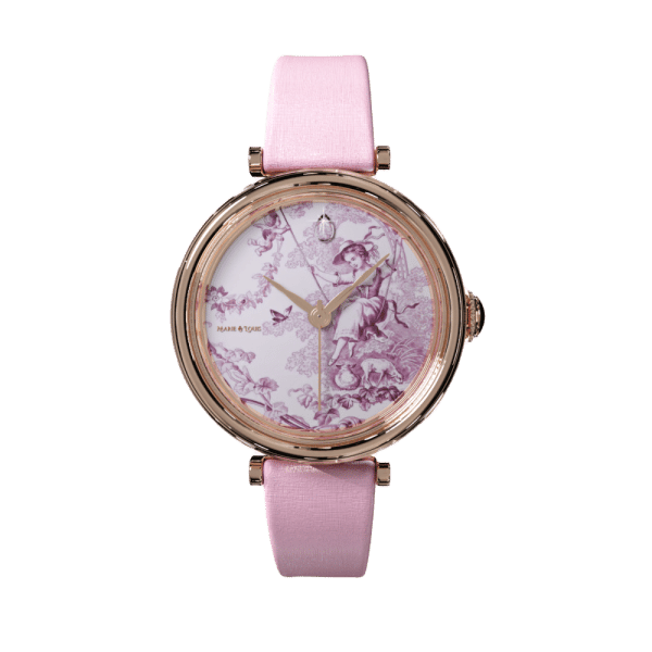 Toile de Jouy Ludivine collaboration Thevenon - rose